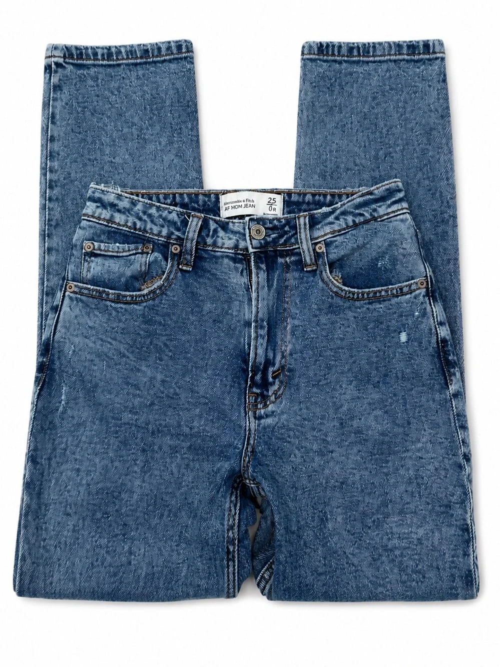 Abercrombie & Fitch High-Rise Washed Blue Mom Jeans size 25